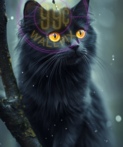 A picture of a black cat for a phone wallpaper.