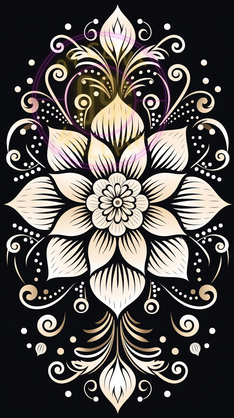 A mandala of a lotus for a phone wallpaper.