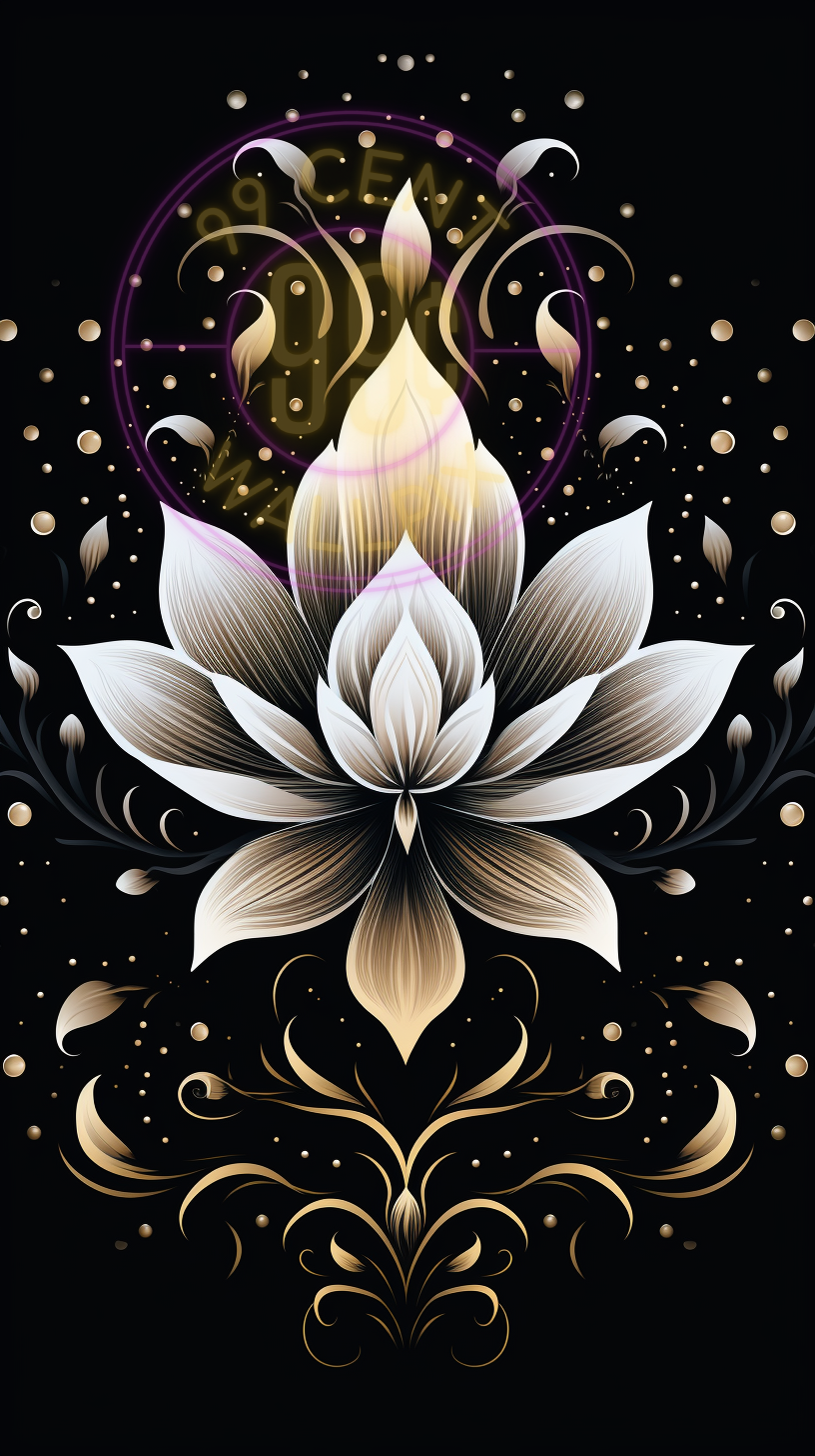 A motif of a lotus for a phone wallpaper.
