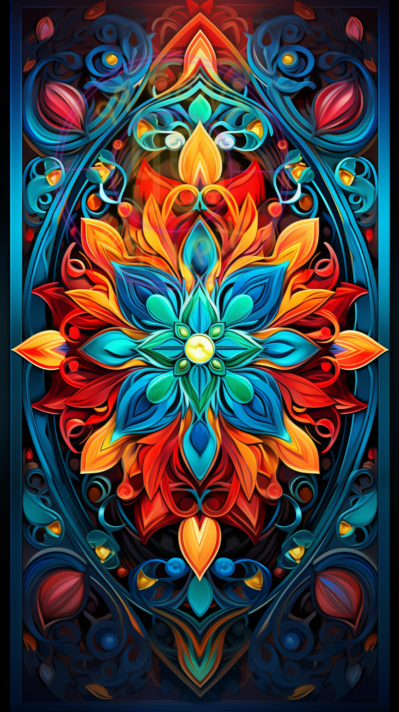 A geometric mandala for a phone wallpaper.