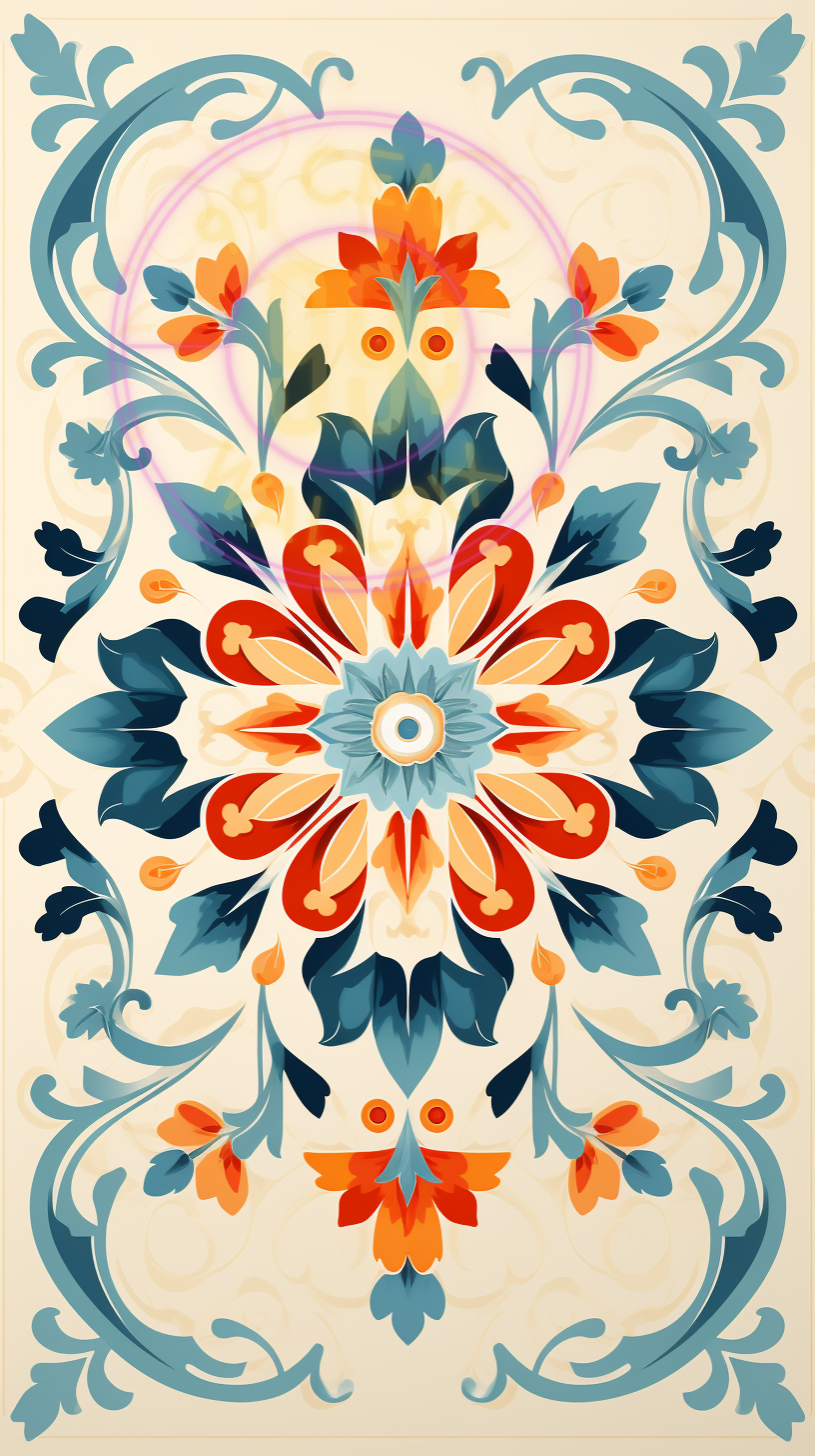 An ornamental mandala for a phone wallpaper.