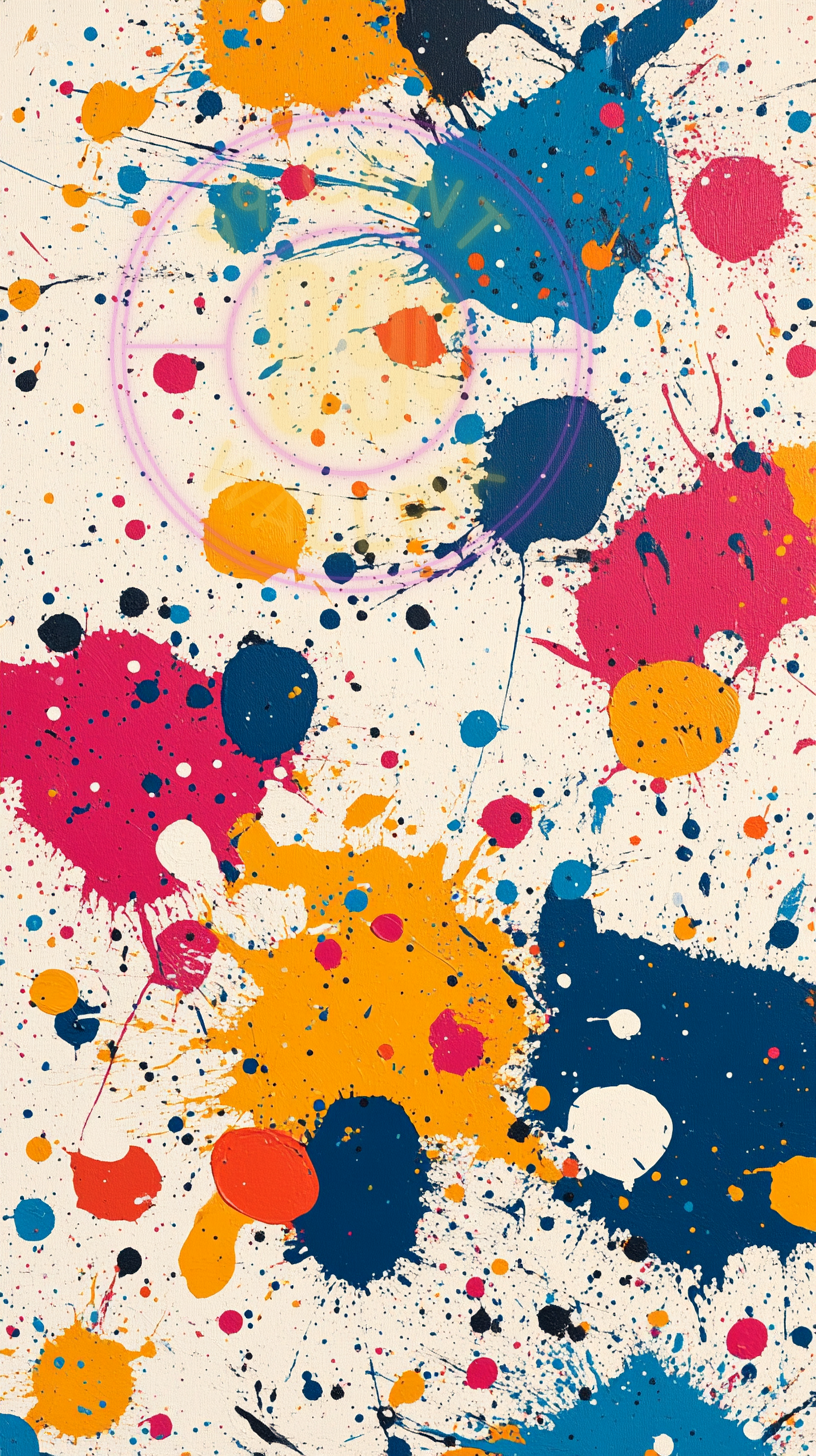 A painting of an abstract splatter for a phone wallpaper.