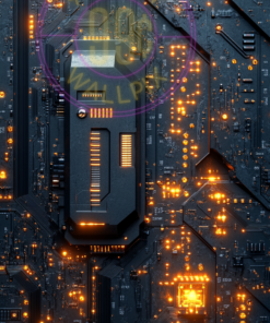 A picture of a lighted circuit board for a phone wallpaper.