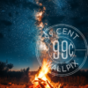 An image of a bonfire against a starry night for a phone wallpaper