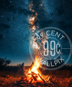 An image of a bonfire against a starry night for a phone wallpaper