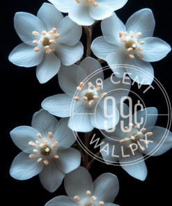 An image of alpine edelweiss against a black background for a phone wallpaper.