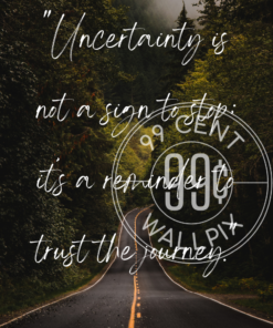 Inspirational Phone Wallpaper on the wisdom of uncertainty