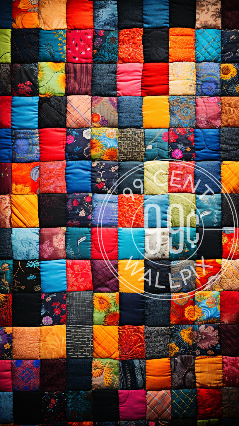 Phone Wallpaper of a colorful quilt pattern