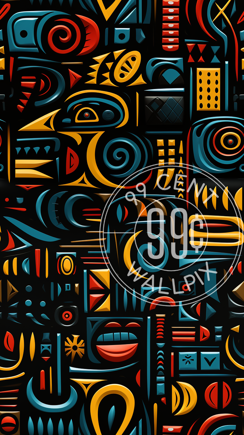 Phone Wallpaper of an African handwriting pattern