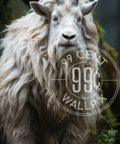 An image of a mountain goat standing on a rock for a phone wallpaper.