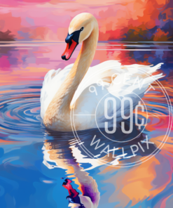 Vibrant Swan Phone Wallpaper